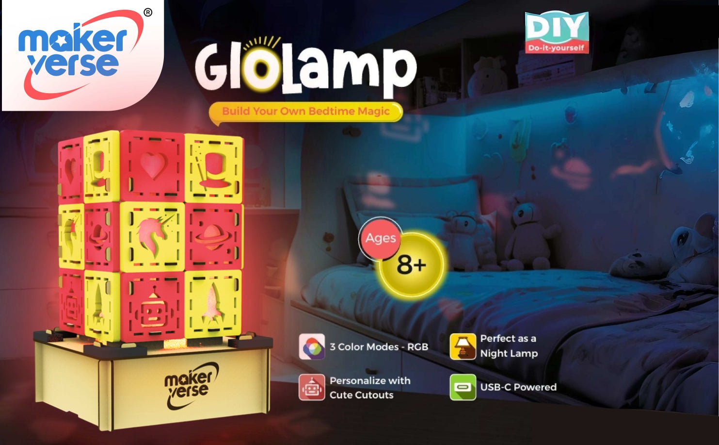 GloLamp | DIY STEM Kit | 8-14 yrs | Fun with 3-Color Light Circuits