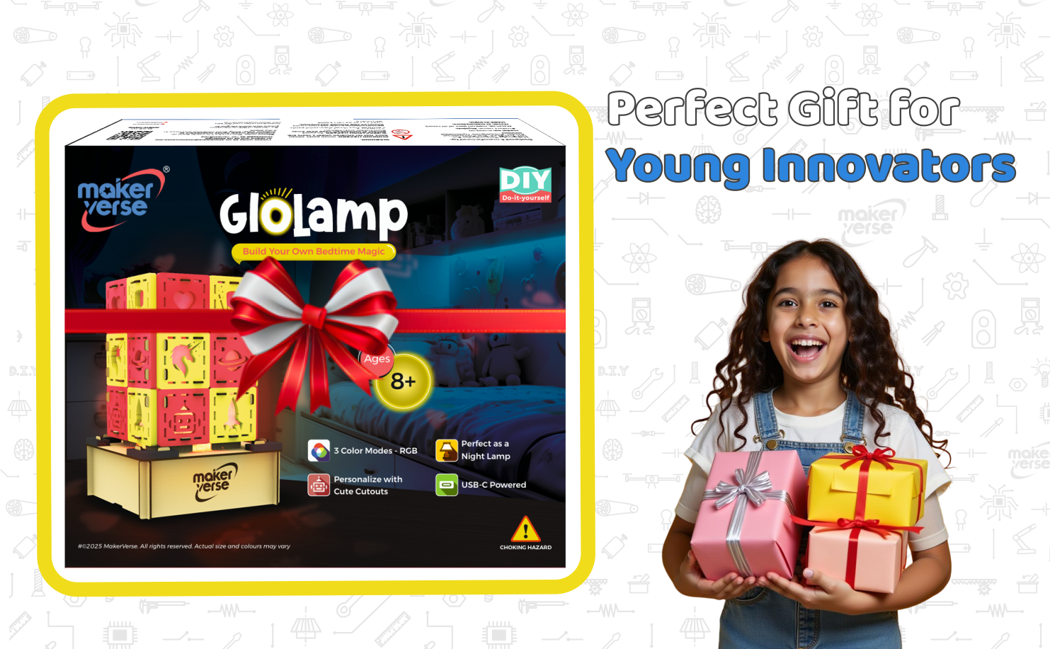 GloLamp | DIY STEM Kit | 8-14 yrs | Fun with 3-Color Light Circuits